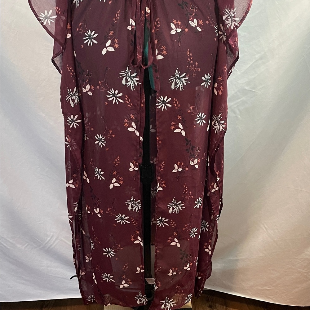 Free Press Burgundy Floral Kimono - Picture 5 of 10